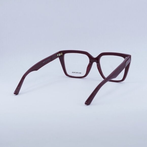 Balenciaga BB0130O 006 Eyeglasses Burgundy 53mm Square Frame - Picture 9 of 10